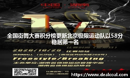 全国街舞大赛积分榜更新北京极限运动队以58分稳居第一名